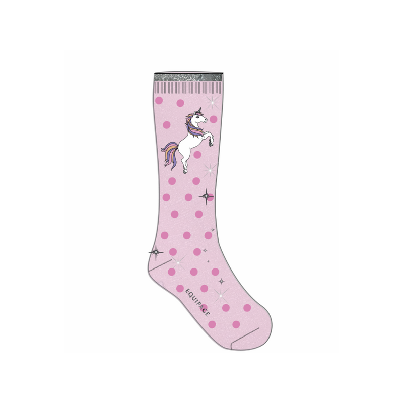 Kids Kenna Ridesokker glitter rosa Equipage